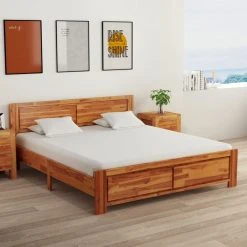 VidaXL Cadre De Lit Bois D'acacia Massif 160x200 Cm