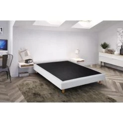 CREASOM Sommier 160 X 200 - 14 Lattes Fixes - BLANC - BANYAN