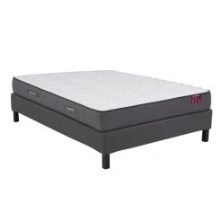 Vente-unique Ensemble Sommier Déco En Kit + Matelas Ressorts Ensachés 5 Zones Acc...