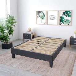 Olympe Literie OLYMPE | Sommier En Kit Kit15 | Gris Foncé | 1 Place