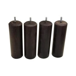 Avenue Literie Jeu De 4 Pieds Bois Acajou H 17 Cm