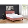Baita Lit Double HUBERT Velours Rose 140x190cm