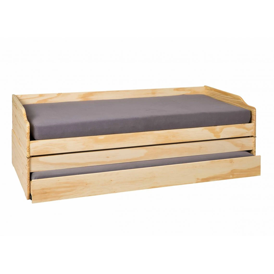 ALTER Lit Simple Convertible En Trois Lits, En Pin Naturel, 90x200 Cm – Image 2