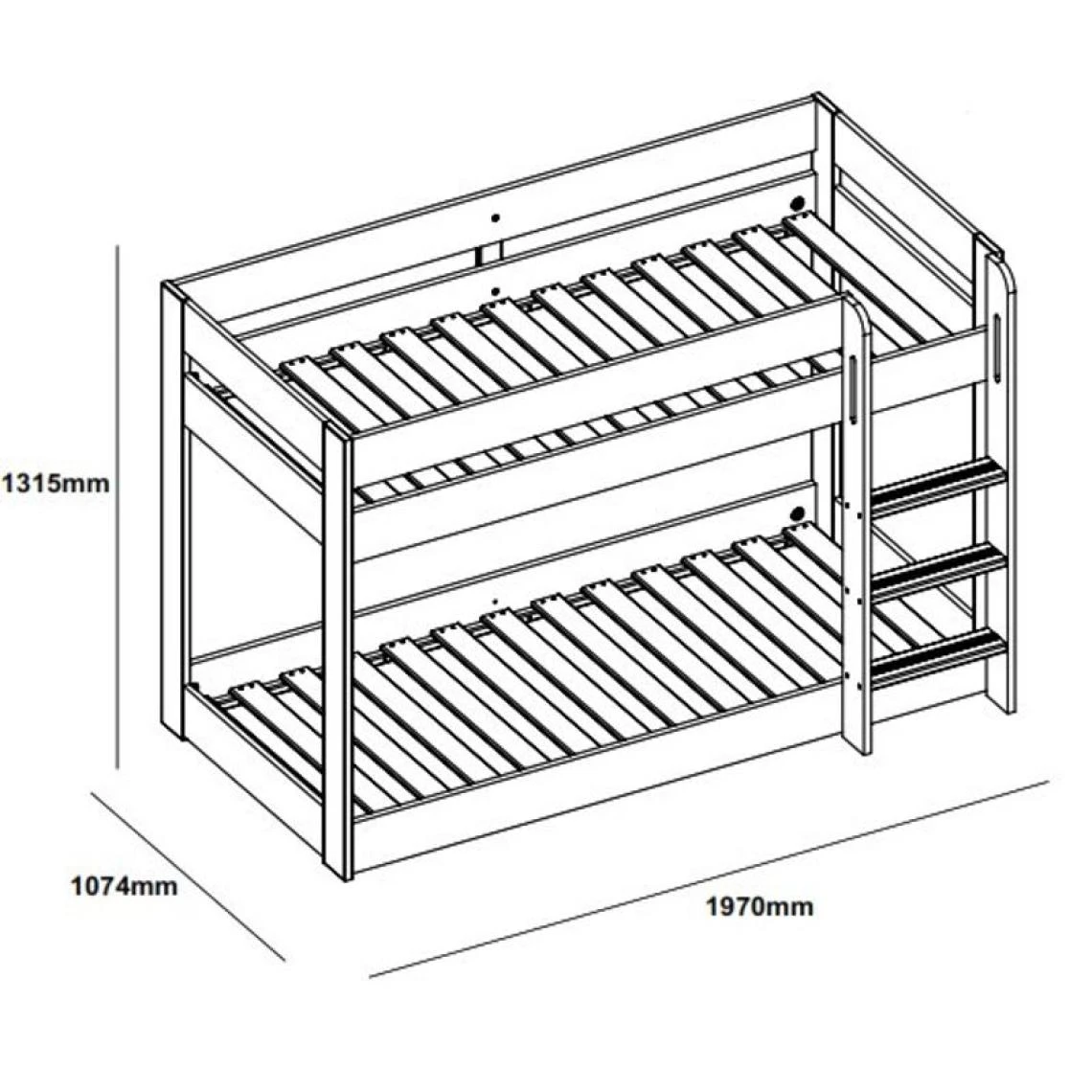 BUT Lit Superposé 2x90x190 Cm ESTEBAN Pin Massif Et Laqué Vert – Image 3