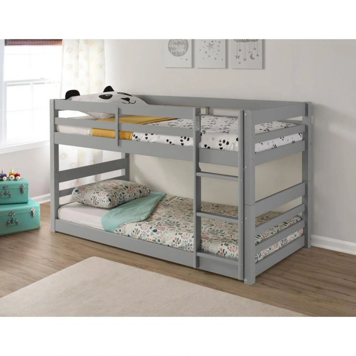 BUT Lits Superposés 2x90x190 Cm BLOOM Gris – Image 2