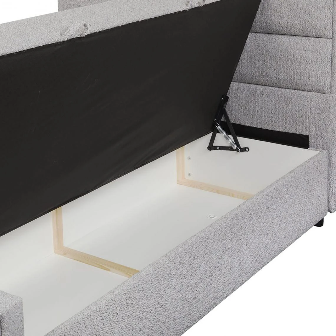 Altobuy MYLIS - Lit-Coffre Boxspring 160x200cm Eco Tissu Gris â Image 3