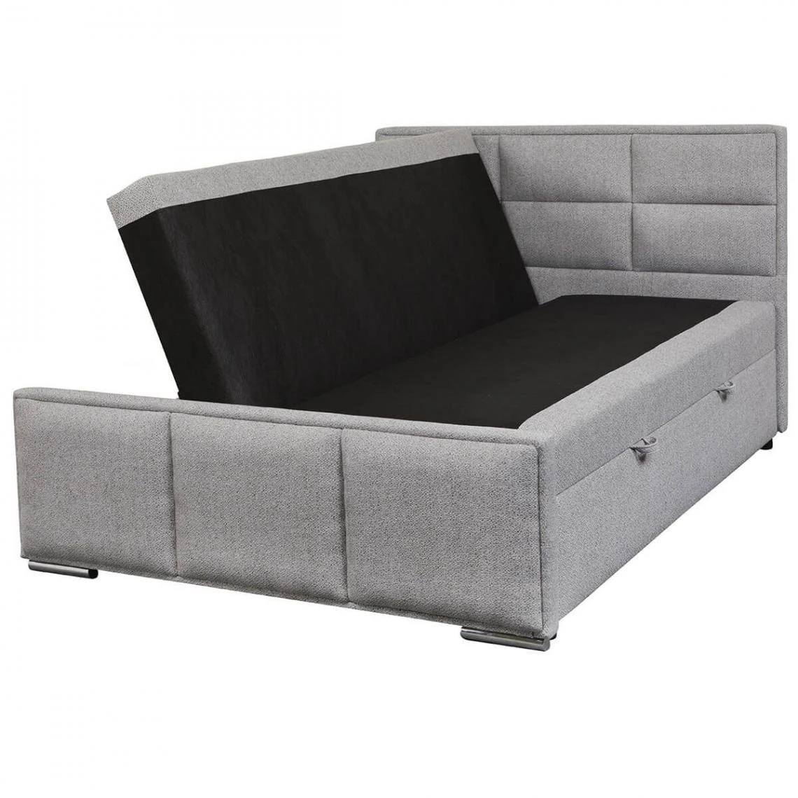 Altobuy MYLIS - Lit-Coffre Boxspring 160x200cm Eco Tissu Gris â Image 4