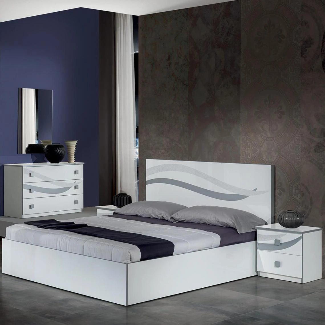 Altobuy SAVERIA BLANCHE - Lit 160x200cm Avec TĂȘte De Lit â Image 3