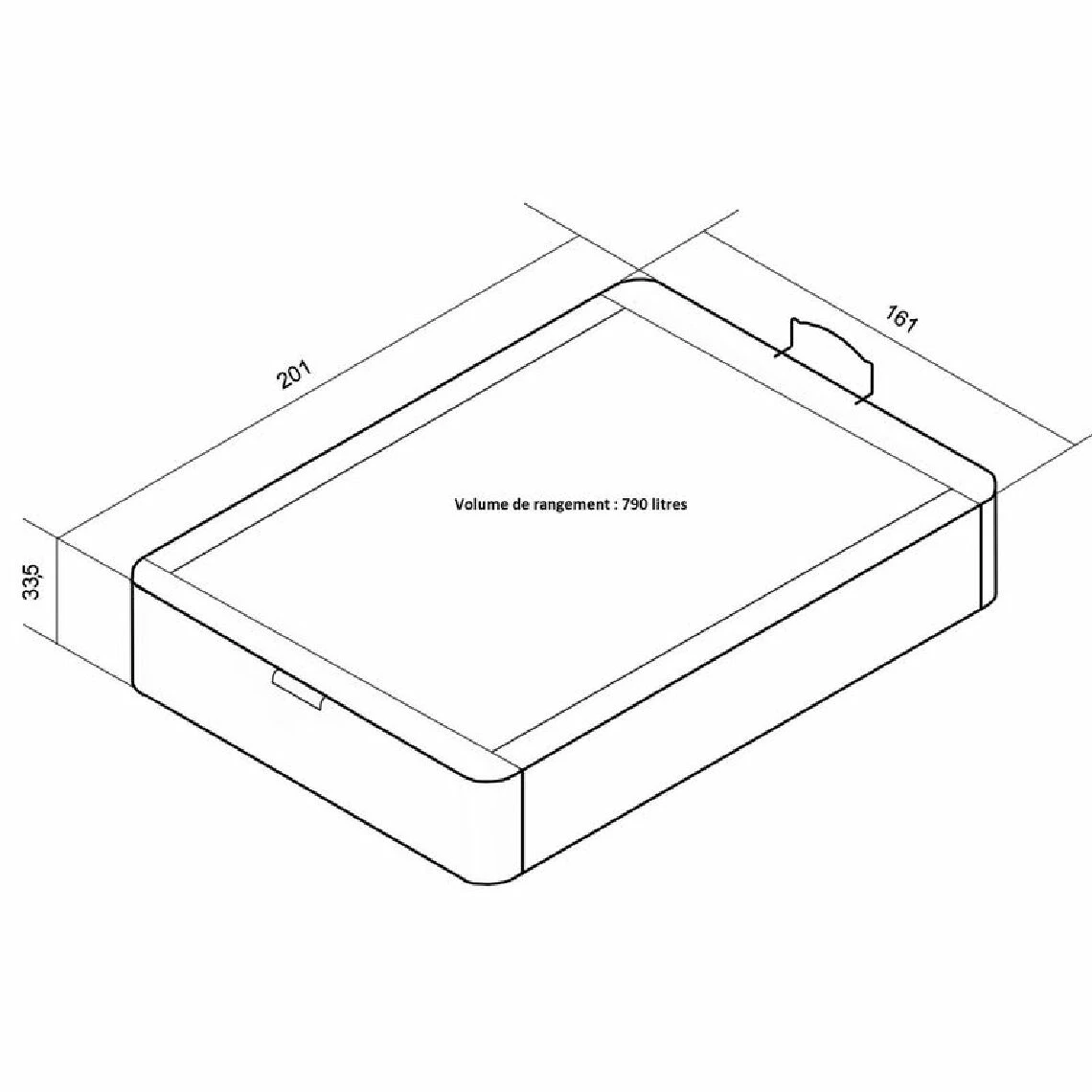Sommier Coffre 160x200 Cm DREAMEA EDITION SONNY PU Taupe – Image 4