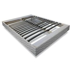 DUNLOPILLO Sommier à Lattes 160 X 200 Cm 2x14 Lattes Souples - Sans Pieds - Gris...