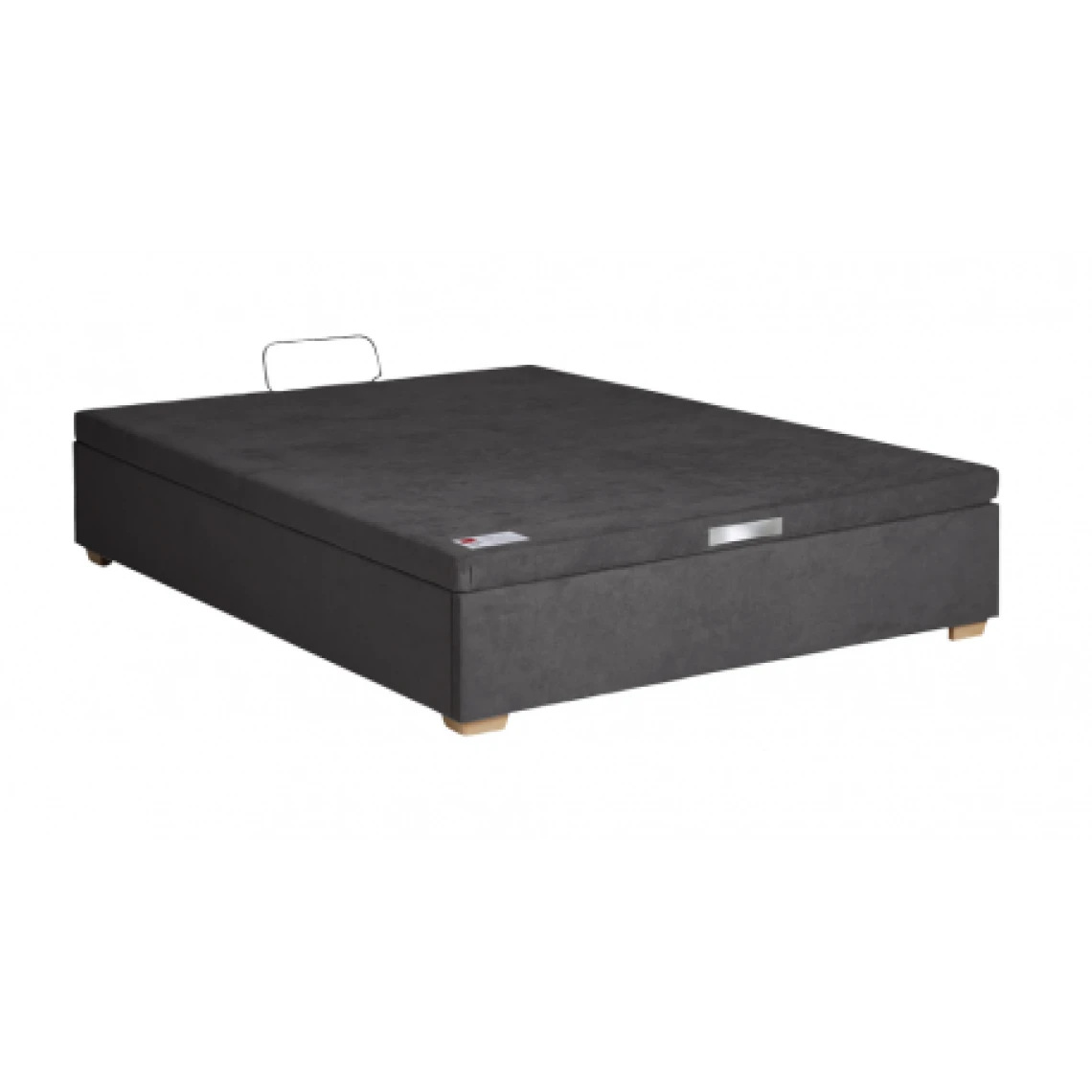 Sommier Lit Coffre Epeda HERCULE Velours Gris Béton 140x190