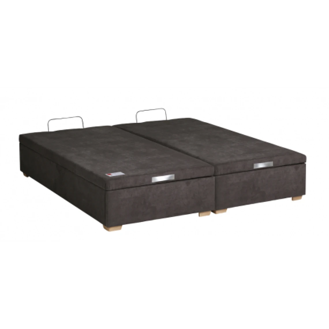 Sommier Lit Coffre Epeda HERCULE Velours Gris Béton 140x190 – Image 2