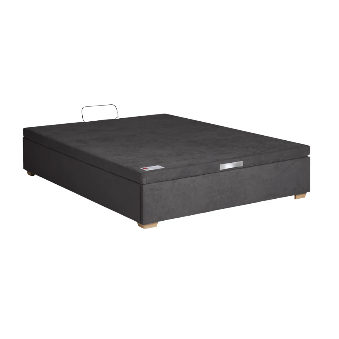 Sommier Lit Coffre Epeda HERCULE Velours Gris Béton 140x190 – Image 4