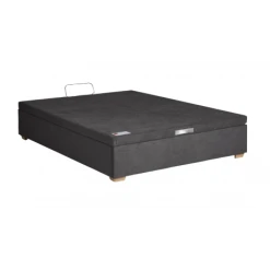 Sommier Lit Coffre Epeda HERCULE Velours Gris Béton 160x200