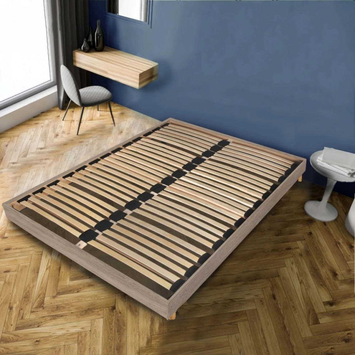 Le Quai Des Affaires Sommier Sur Pied SOMKIT 140x190 / Chêne Grisé