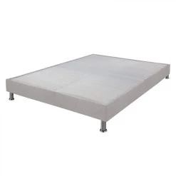 Ebac Sommier Tapissier + Jeu De Pieds 160x200 Omega Tissu Lin 2x18 Lattes