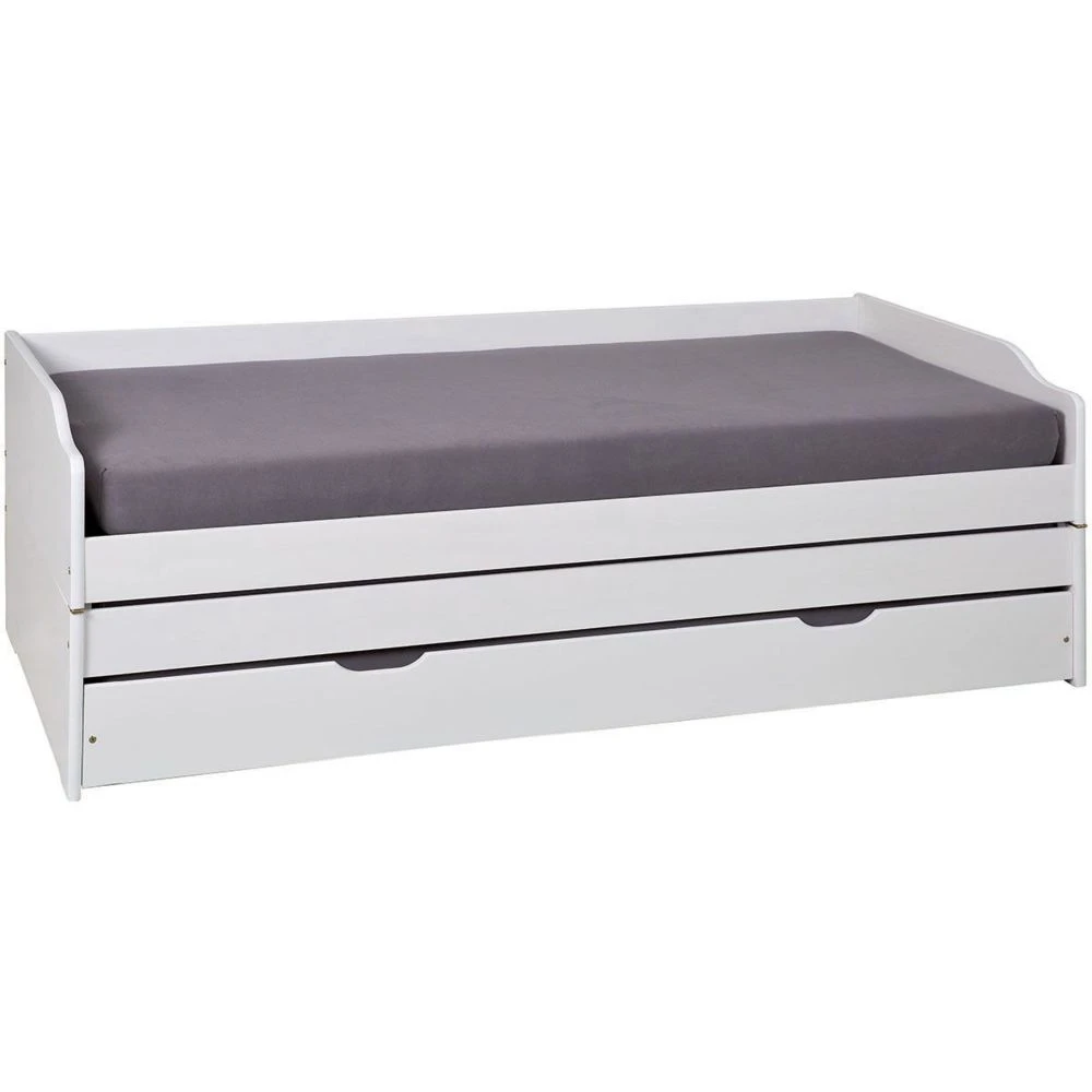 Altobuy Barbara - Lit 90x200 Cm Multifonction Vernis Blanc