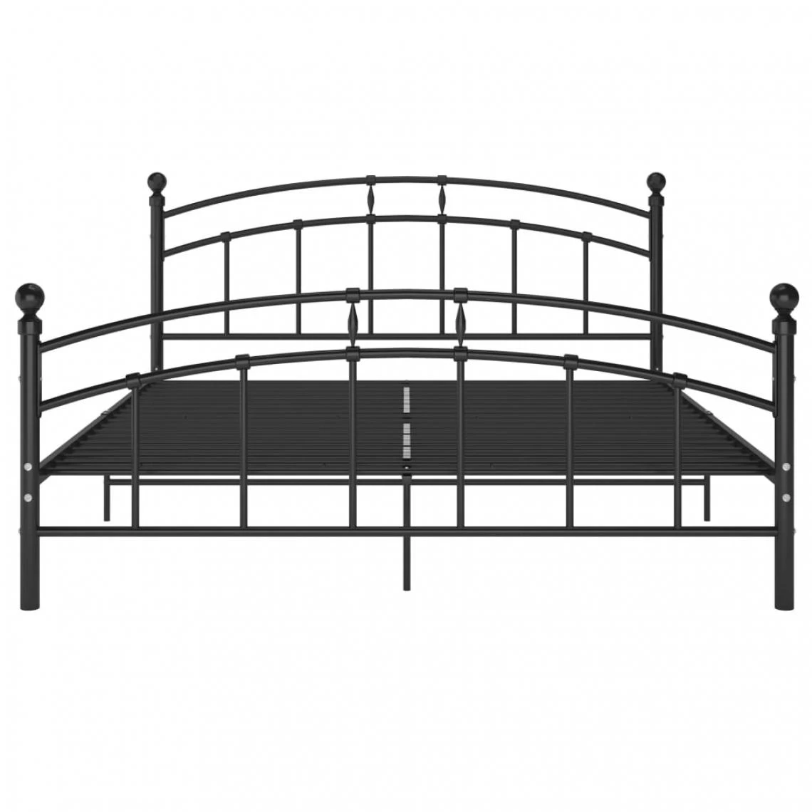 VidaXL Cadre De Lit Noir Métal 180x200 Cm – Image 3