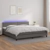 VidaXL Sommier Tapissier Et Matelas Et LED Gris 200x200 Cm Similicuir
