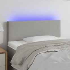 VidaXL Tête De Lit à LED Gris Clair 80x5x78/88 Cm Tissu