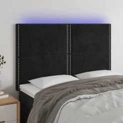 VidaXL Tête De Lit à LED Noir 144x5x118/128 Cm Velours