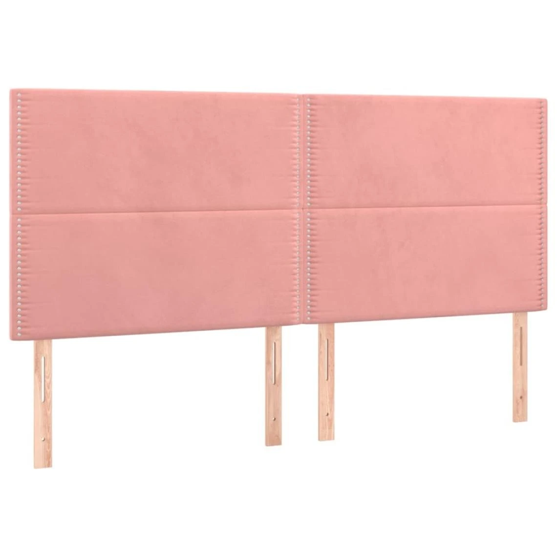 VidaXL Tête De Lit à LED Rose 200x5x118/128 Cm Velours – Image 3