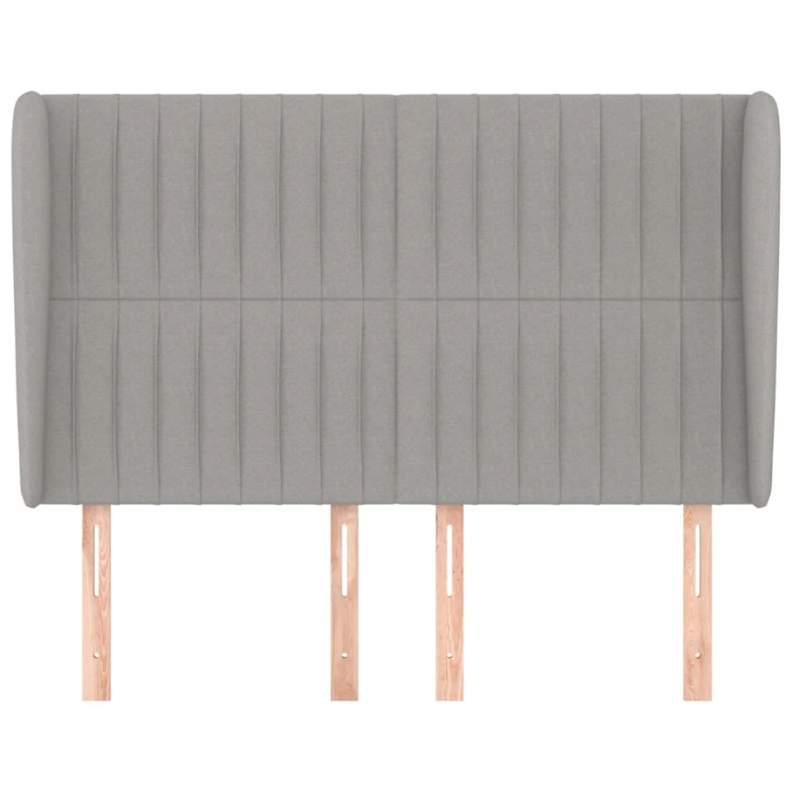 VidaXL TĂȘte De Lit Avec Oreilles Gris Clair 147x23x118/128 Cm Tissu â Image 3