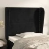 VidaXL Tête De Lit Avec Oreilles Noir 93x23x118/128 Cm Velours