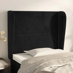 VidaXL Tête De Lit Avec Oreilles Noir 93x23x118/128 Cm Velours