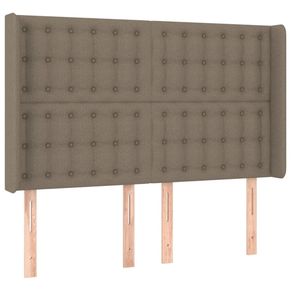 VidaXL TĂȘte De Lit Avec Oreilles Taupe 147x16x118/128 Cm Tissu â Image 2