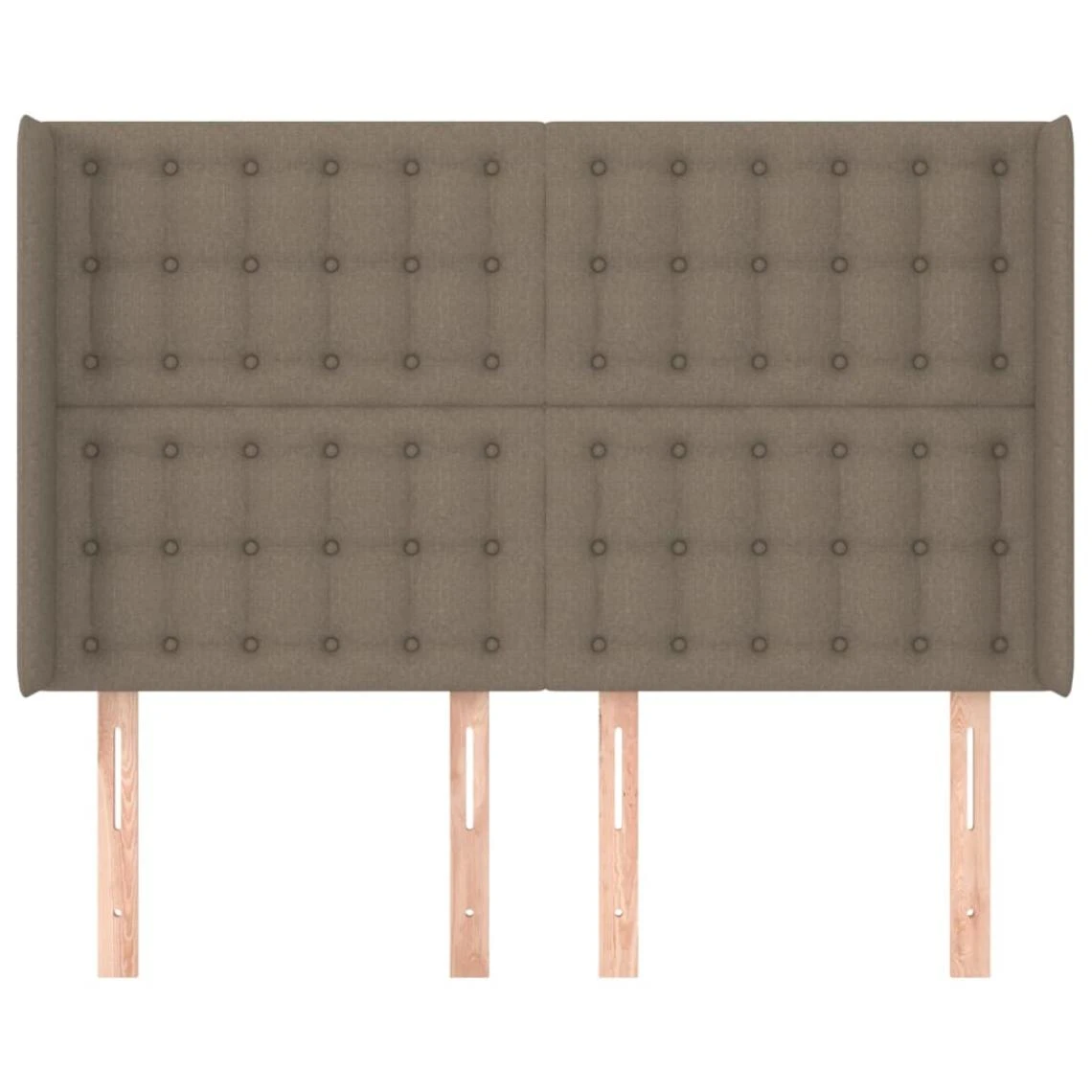 VidaXL TĂȘte De Lit Avec Oreilles Taupe 147x16x118/128 Cm Tissu â Image 3