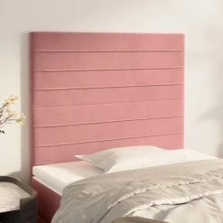 VidaXL Têtes De Lit 2 Pcs Rose 100x5x78/88 Cm Velours